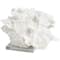 12" White Polystone Textured Coral Sculpture with Clear Acrylic Base